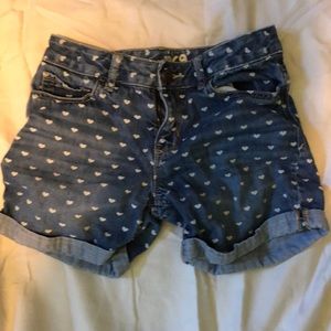 Girls Gap Kids Midi denim shorts with heart design